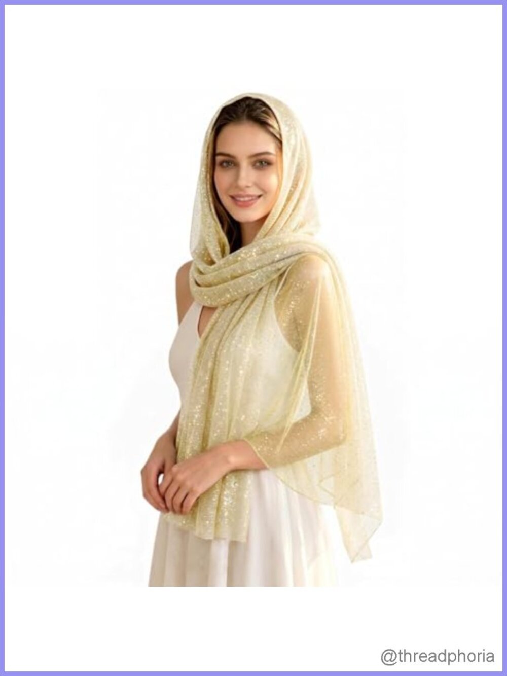 Sequin Sheer Scarf & Wrap for Evening Dresses, Festival & Rave, Lightweight